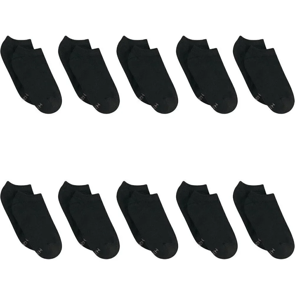 ✨ Hanes Moisture-Wicking Socks Women Black Soft Available 10 and 14-packs Socks